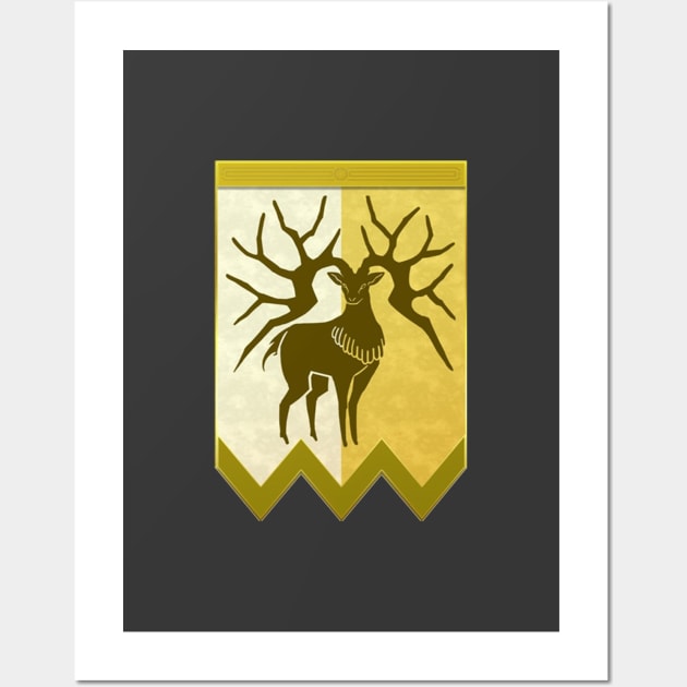 Golden Deer Emblem Wall Art by robbiesugawa